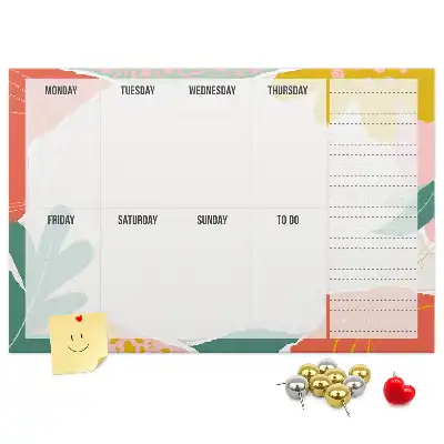 Printed Cork Board Simple weekly planner