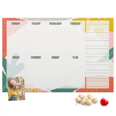 Printed Cork Board Simple weekly planner