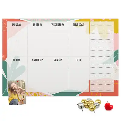 Printed Cork Board Simple weekly planner