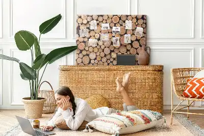 Tree rings cork memo board