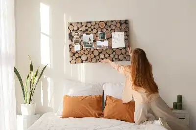 Tree rings cork memo board