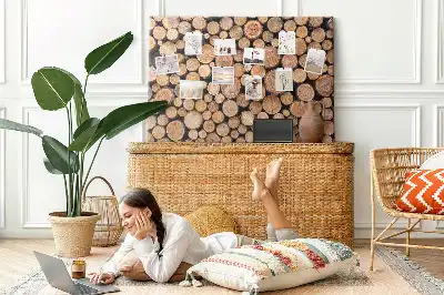 Tree rings cork memo board