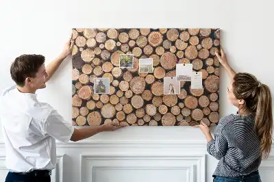 Tree rings cork memo board