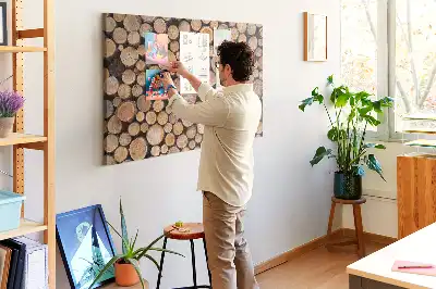 Tree rings cork memo board