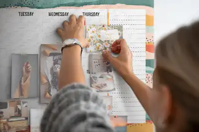 Retro Printed Weekly Planner Cork Board