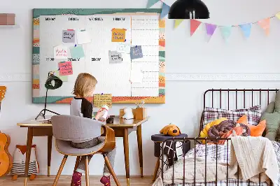 Retro Printed Weekly Planner Cork Board