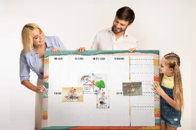 Retro Printed Weekly Planner Cork Board
