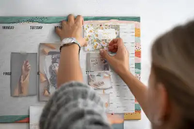 Retro Printed Weekly Planner Cork Board