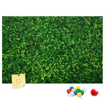Printed Cork Memo Board Hedge leaves