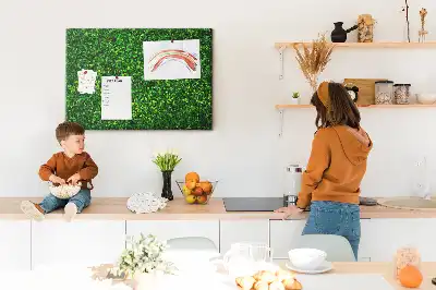 Printed Cork Memo Board Hedge leaves
