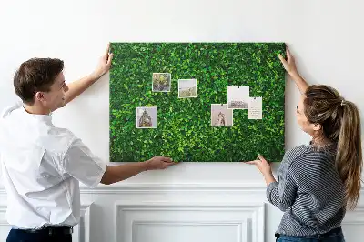 Printed Cork Memo Board Hedge leaves