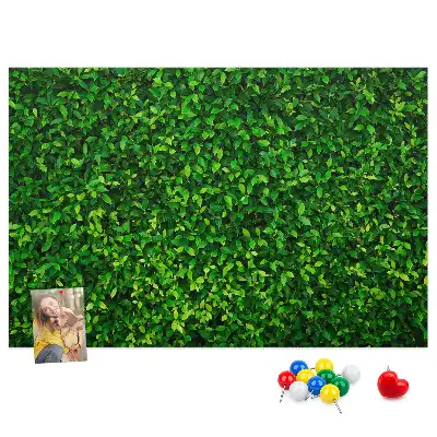 Printed Cork Memo Board Hedge leaves