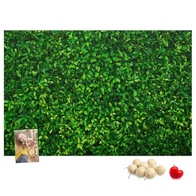 Printed Cork Memo Board Hedge leaves
