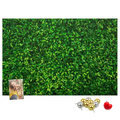 Printed Cork Memo Board Hedge leaves