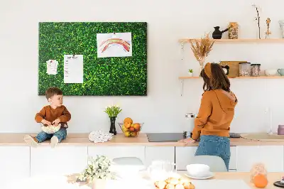Printed Cork Memo Board Hedge leaves