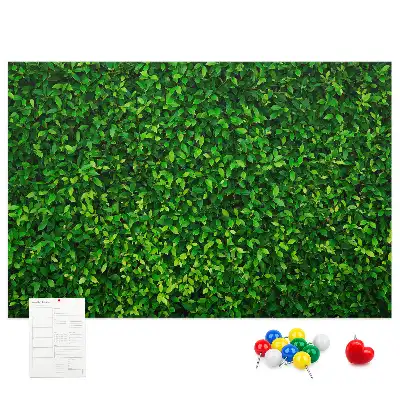 Printed Cork Memo Board Hedge leaves