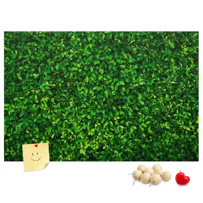 Printed Cork Memo Board Hedge leaves