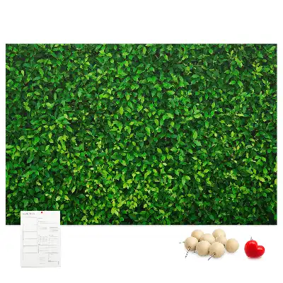 Printed Cork Memo Board Hedge leaves