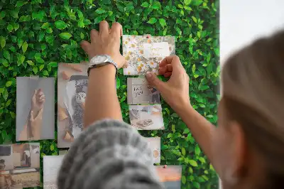 Printed Cork Memo Board Hedge leaves