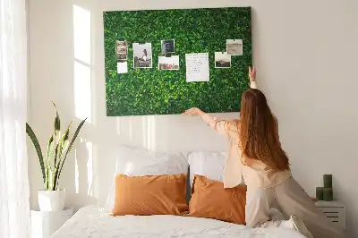 Printed Cork Memo Board Hedge leaves