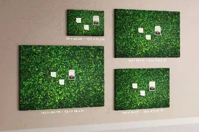 Printed Cork Memo Board Hedge leaves