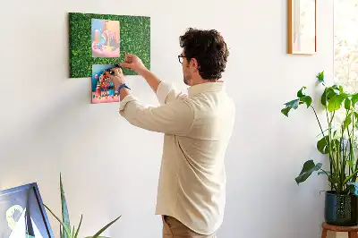 Printed Cork Memo Board Hedge leaves