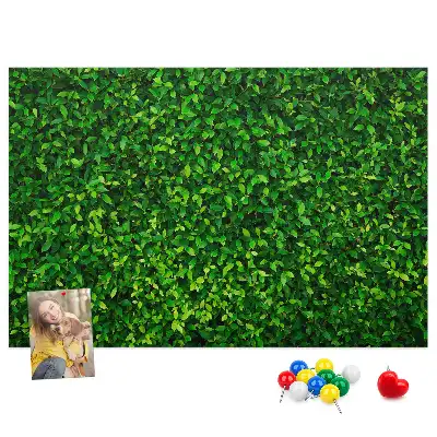 Printed Cork Memo Board Hedge leaves