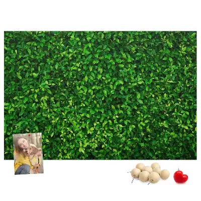 Printed Cork Memo Board Hedge leaves