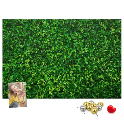 Printed Cork Memo Board Hedge leaves