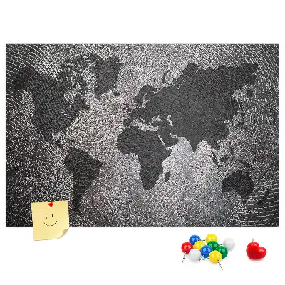 Cork memo board Concrete world map