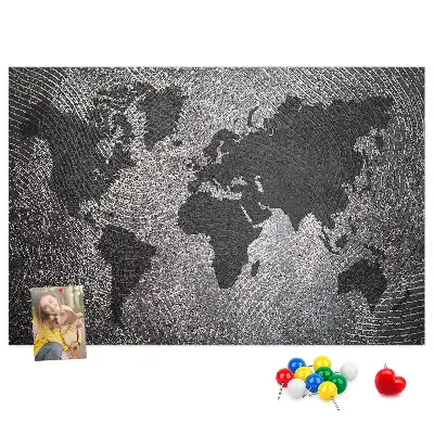 Cork memo board Concrete world map
