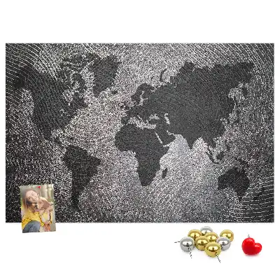 Cork memo board Concrete world map