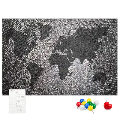 Cork memo board Concrete world map