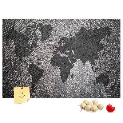 Cork memo board Concrete world map
