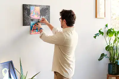 Cork Memo Board with Concrete World Map Design