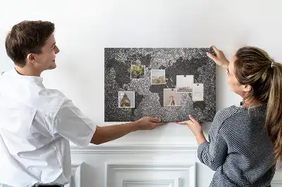 Cork memo board Concrete world map