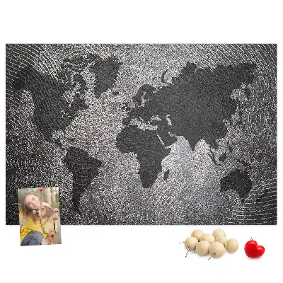 Cork memo board Concrete world map