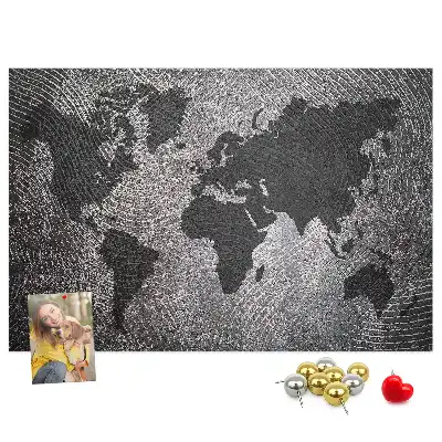 Cork memo board Concrete world map