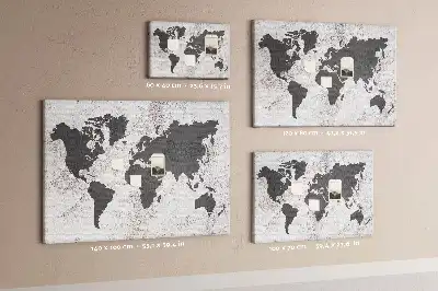 Printed Cork Board Concrete world map