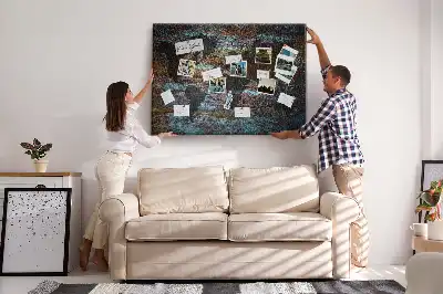Printed Cork Memo Board Rust world map