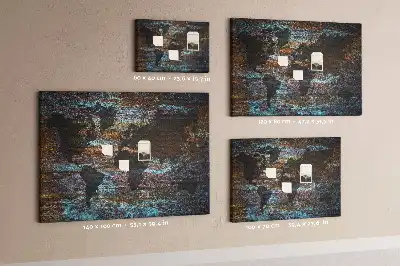 Printed Cork Memo Board Rust world map