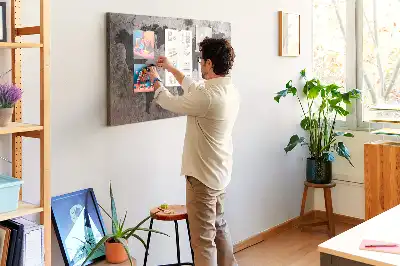 Cork Memo Board with Concrete World Map