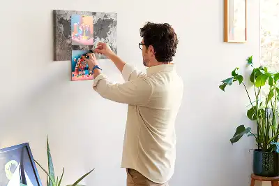 Cork Memo Board with Concrete World Map
