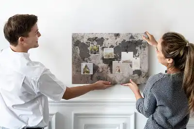 Cork Memo Board with Concrete World Map