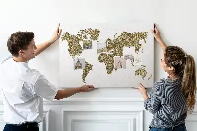 Printed Cork Board World map