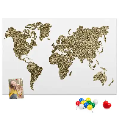 Printed Cork Board World map