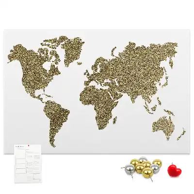 Printed Cork Board World map