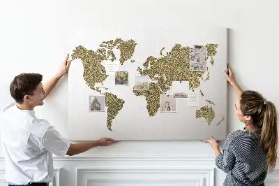 Printed Cork Board World map
