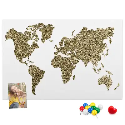 Printed Cork Board World map