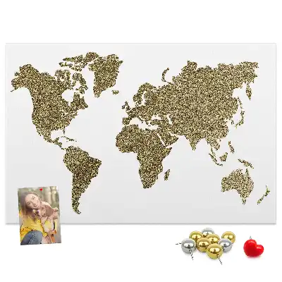 Printed Cork Board World map